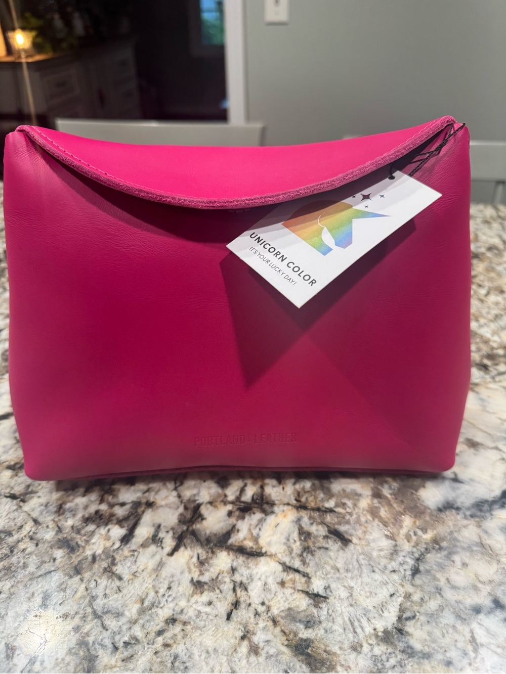 Unicorn 🦄 Hot Pink Portland Leather Pouch